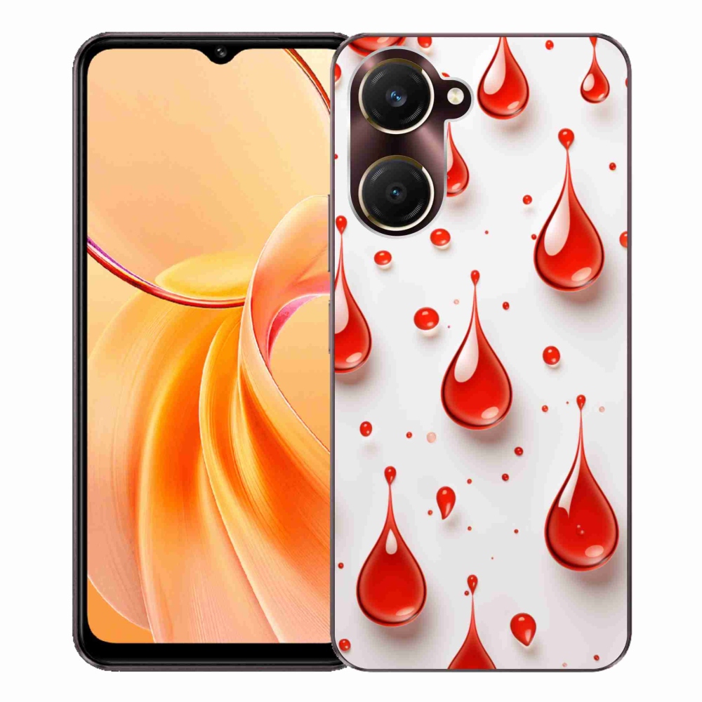 Gélový kryt mmCase na Vivo Y28s 5G - červené kvapky