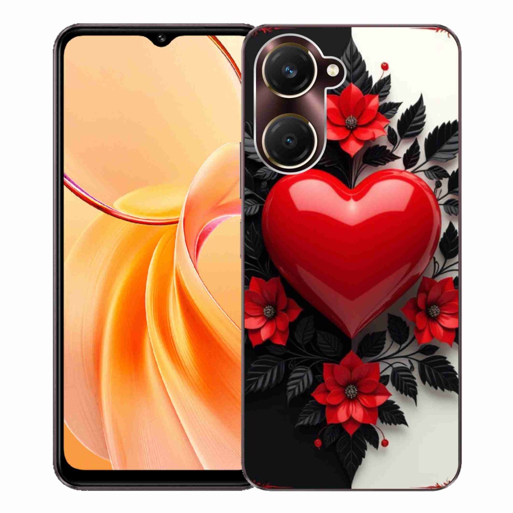 Gélový kryt mmCase na Vivo Y28s 5G - červené srdce