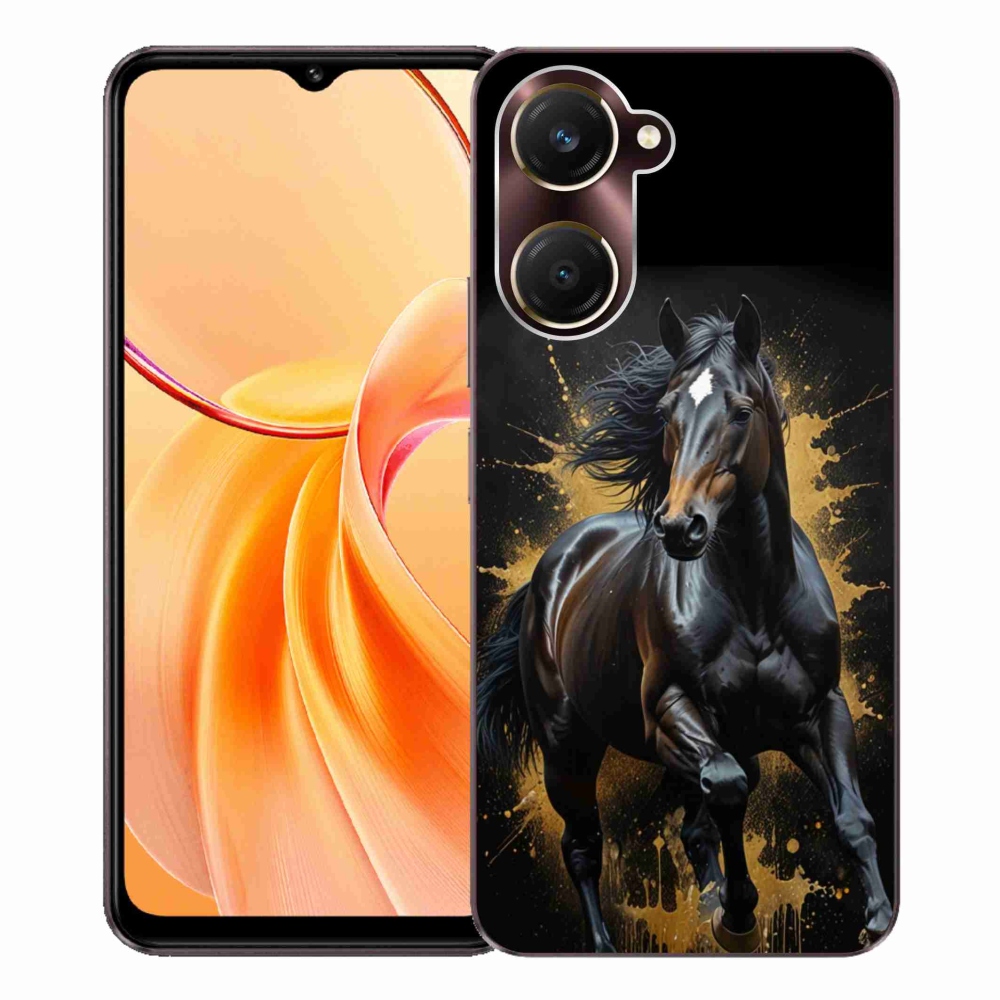 Gélový kryt mmCase na Vivo Y28s 5G - elegantný čierny žrebec