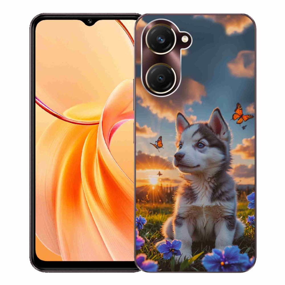 Gélový kryt mmCase na Vivo Y28s 5G - husky pri západe slnka