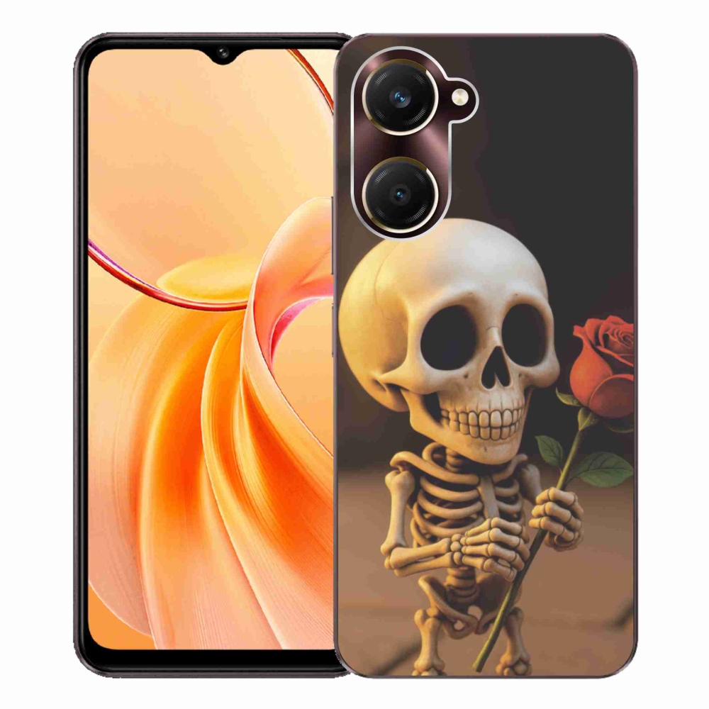 Gélový kryt mmCase na Vivo Y28s 5G - kostlivec s ružou