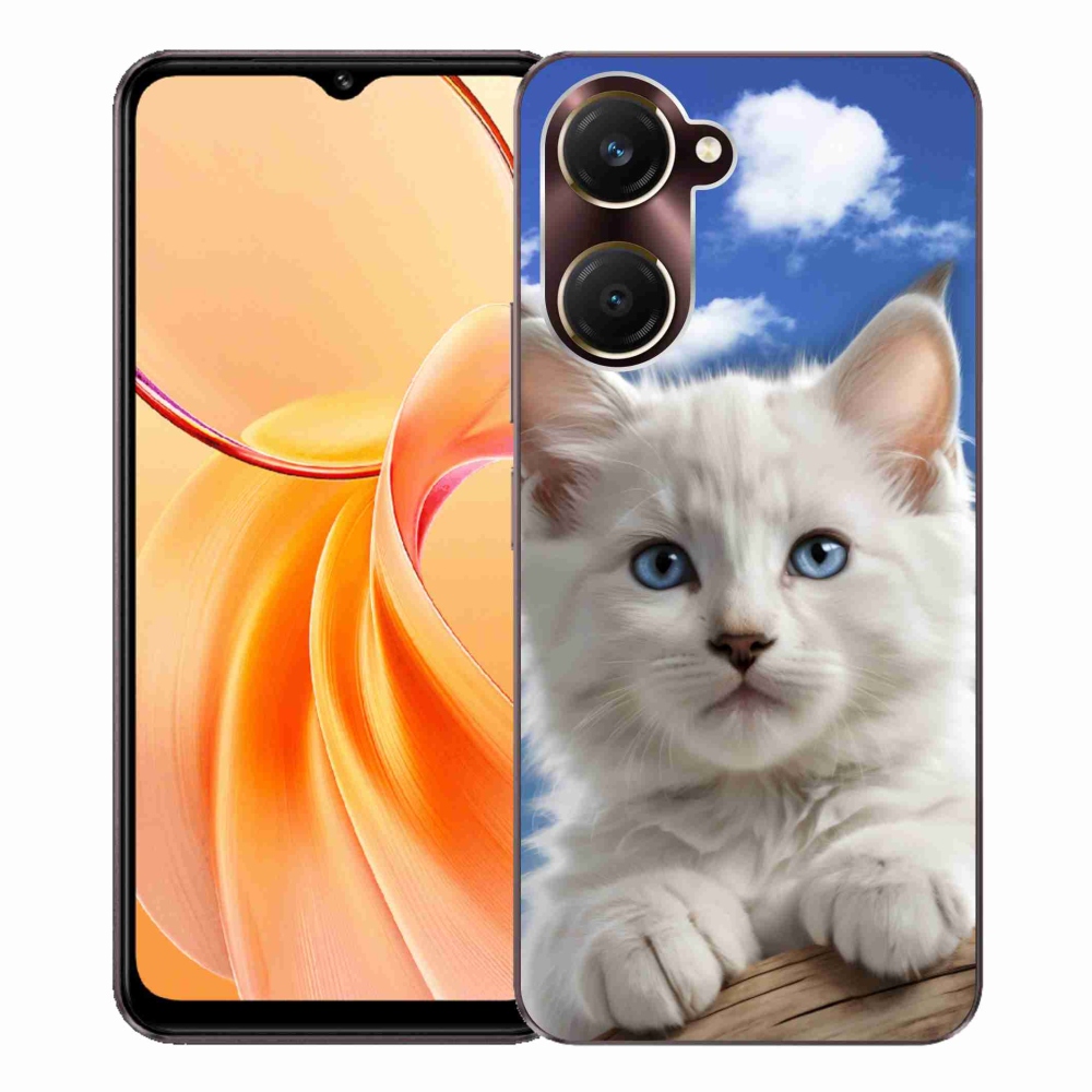 Gélový kryt mmCase na Vivo Y28s 5G - mačiatko a oblaky