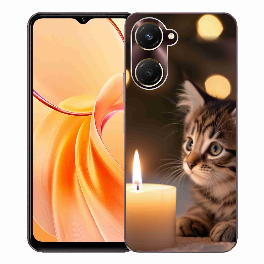 Gélový kryt mmCase na Vivo Y28s 5G - mačiatko a sviečka