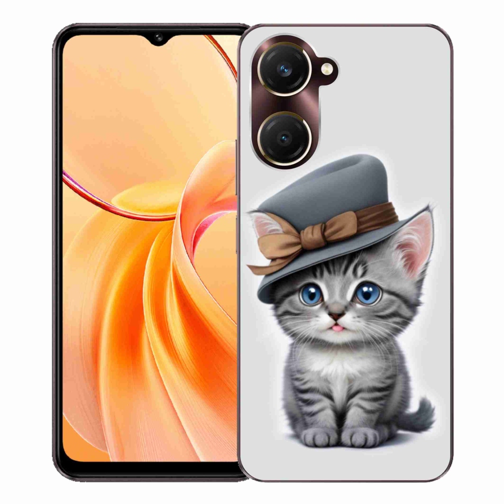 Gélový kryt mmCase na Vivo Y28s 5G - mačiatko s klobúkom