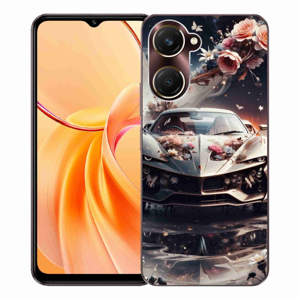 Gélový kryt mmCase na Vivo Y28s 5G - kvetinový športový automobil