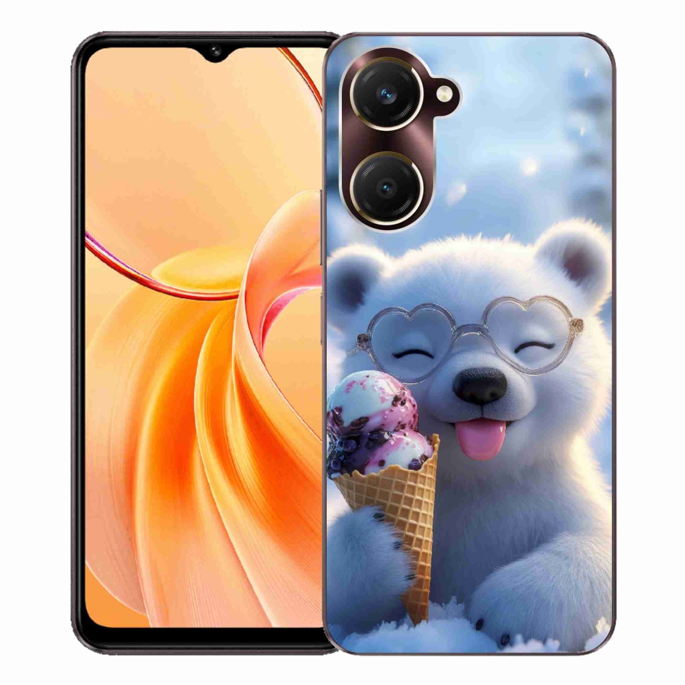 Gélový kryt mmCase na Vivo Y28s 5G - medvedík so zmrzlinou