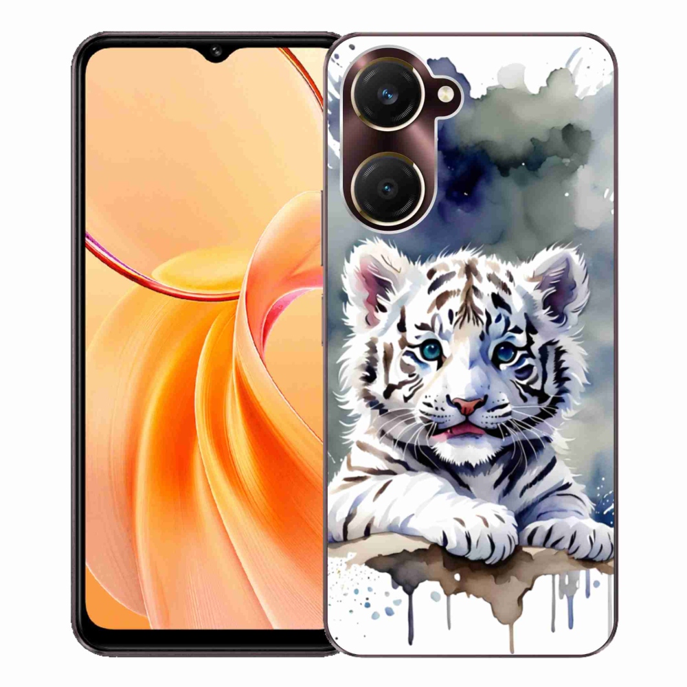 Gélový kryt mmCase na Vivo Y28s 5G - mláďa bieleho tigra