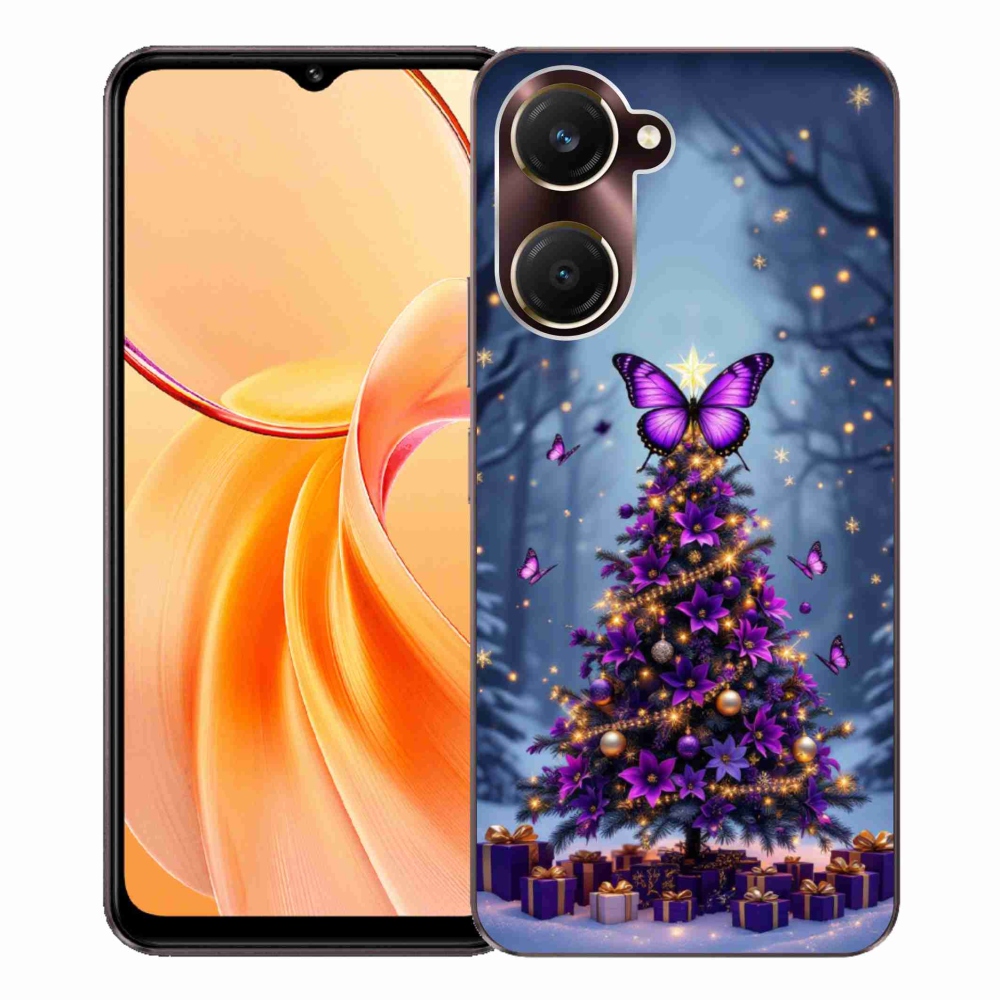 Gélový kryt mmCase na Vivo Y28s 5G - motýlí vianočný stromček