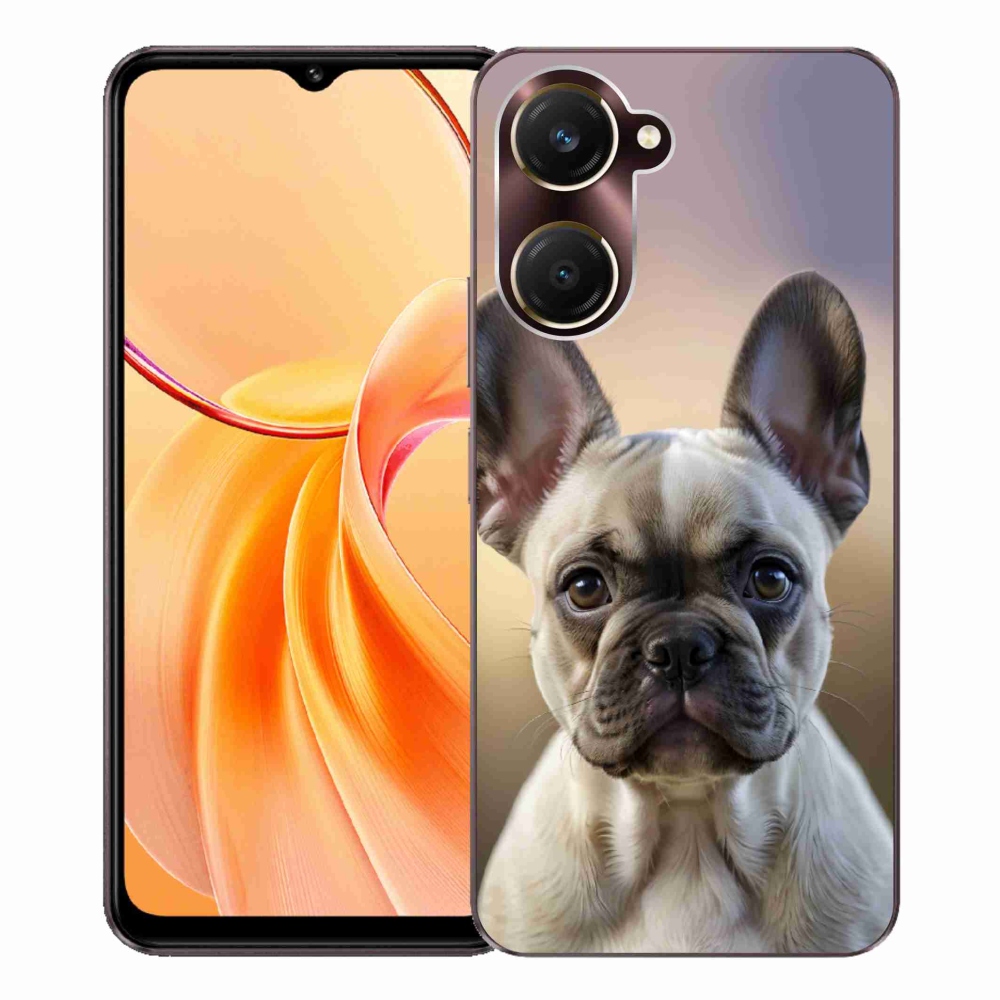Gélový kryt mmCase na Vivo Y28s 5G - roztomilý francúzsky buldoček