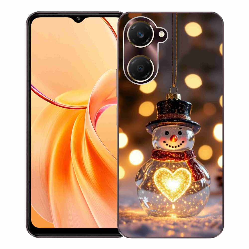 Gélový kryt mmCase na Vivo Y28s 5G - svietiaci vianočný snehuliak