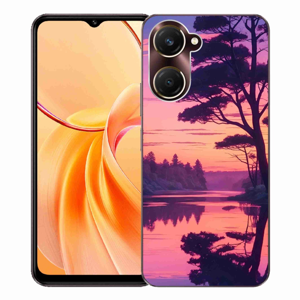 Gélový kryt mmCase na Vivo Y28s 5G - západ slnka nad jazerom