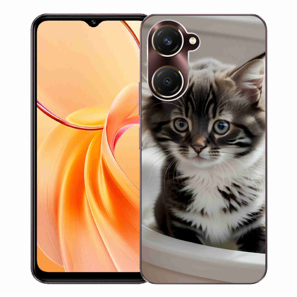 Gélový kryt mmCase na Vivo Y28s 5G - zvedavé mačiatko