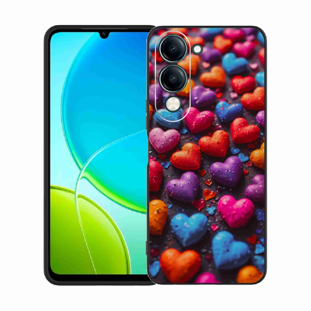 Gélový kryt mmCase na Vivo Y29S 5G - farebné srdcia