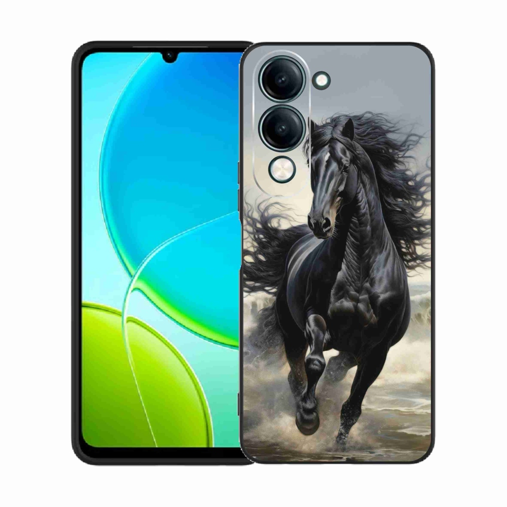 Gélový kryt mmCase na Vivo Y29S 5G - bežiaci čierny kôň