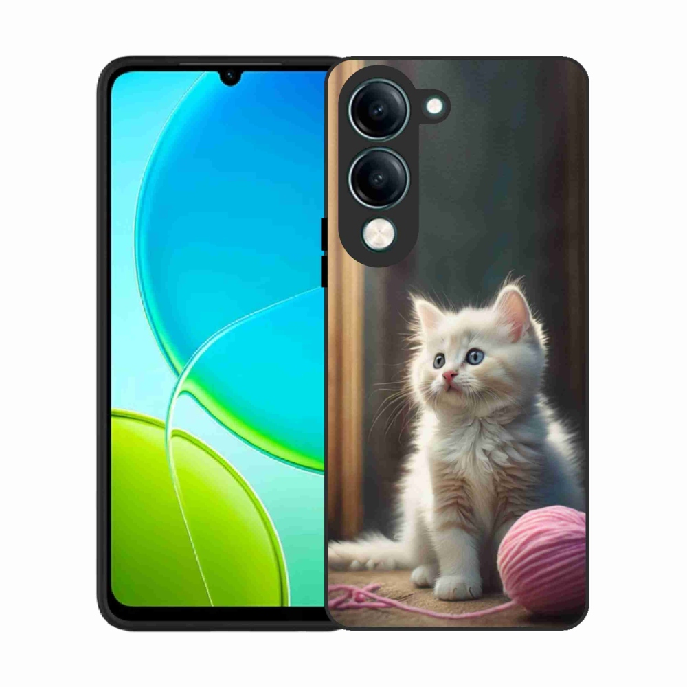 Gélový kryt mmCase na Vivo Y29S 5G - biele mačiatko 2