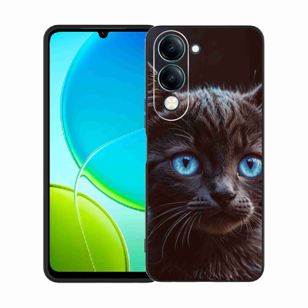 Gélový kryt mmCase na Vivo Y29S 5G - čierne mačiatko 2