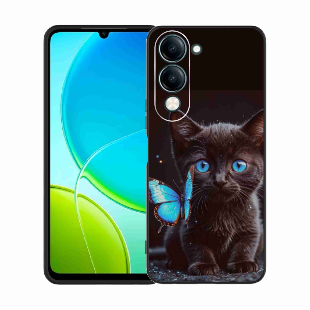 Gélový kryt mmCase na Vivo Y29S 5G - čierne mačiatko 3