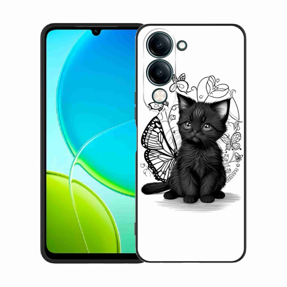 Gélový kryt mmCase na Vivo Y29S 5G - čierne mačiatko