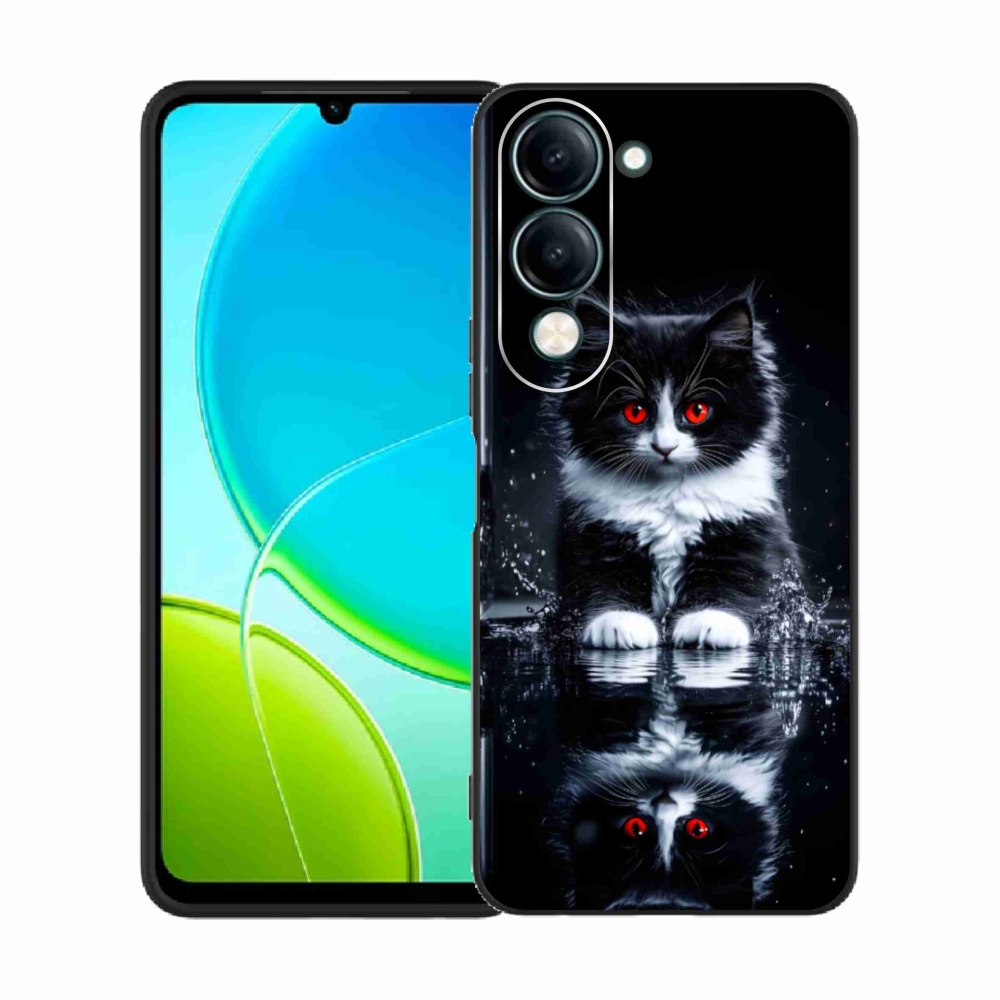 Gélový kryt mmCase na Vivo Y29S 5G - čiernobiele mačiatko