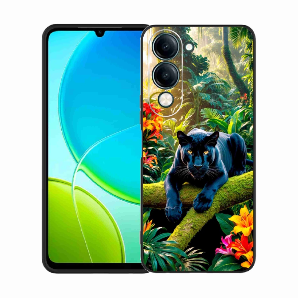 Gélový kryt mmCase na Vivo Y29S 5G - čierny panter v džungli