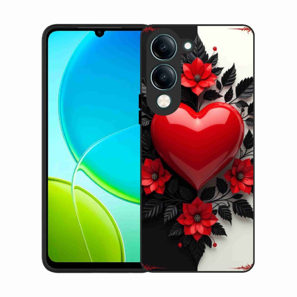 Gélový kryt mmCase na Vivo Y29S 5G - červené srdce