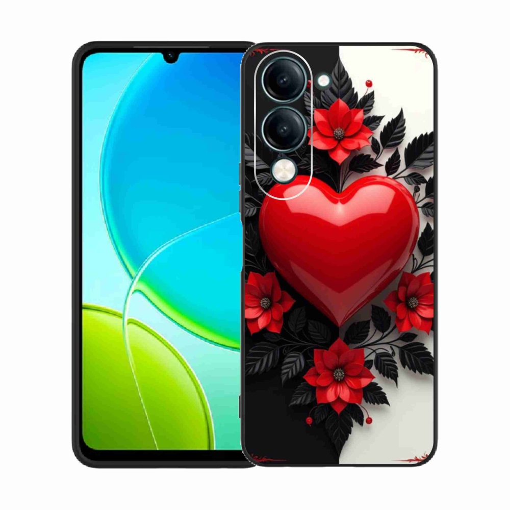 Gélový kryt mmCase na Vivo Y29S 5G - červené srdce