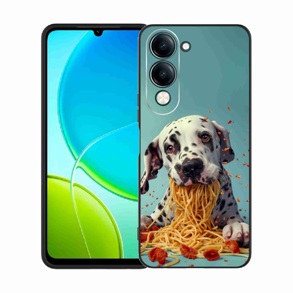Gélový kryt mmCase na Vivo Y29S 5G - dalmatín a špagety