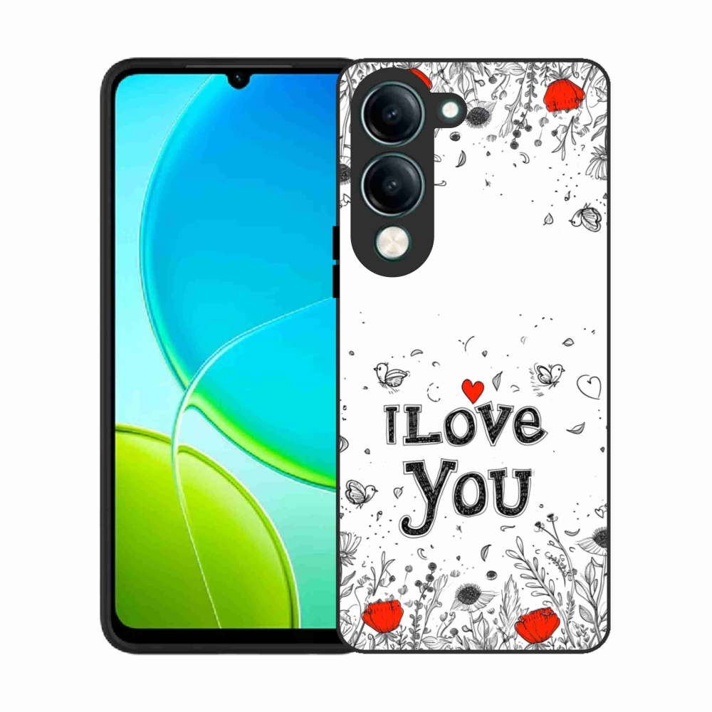 Gélový kryt mmCase na Vivo Y29S 5G - I love you biele pozadie
