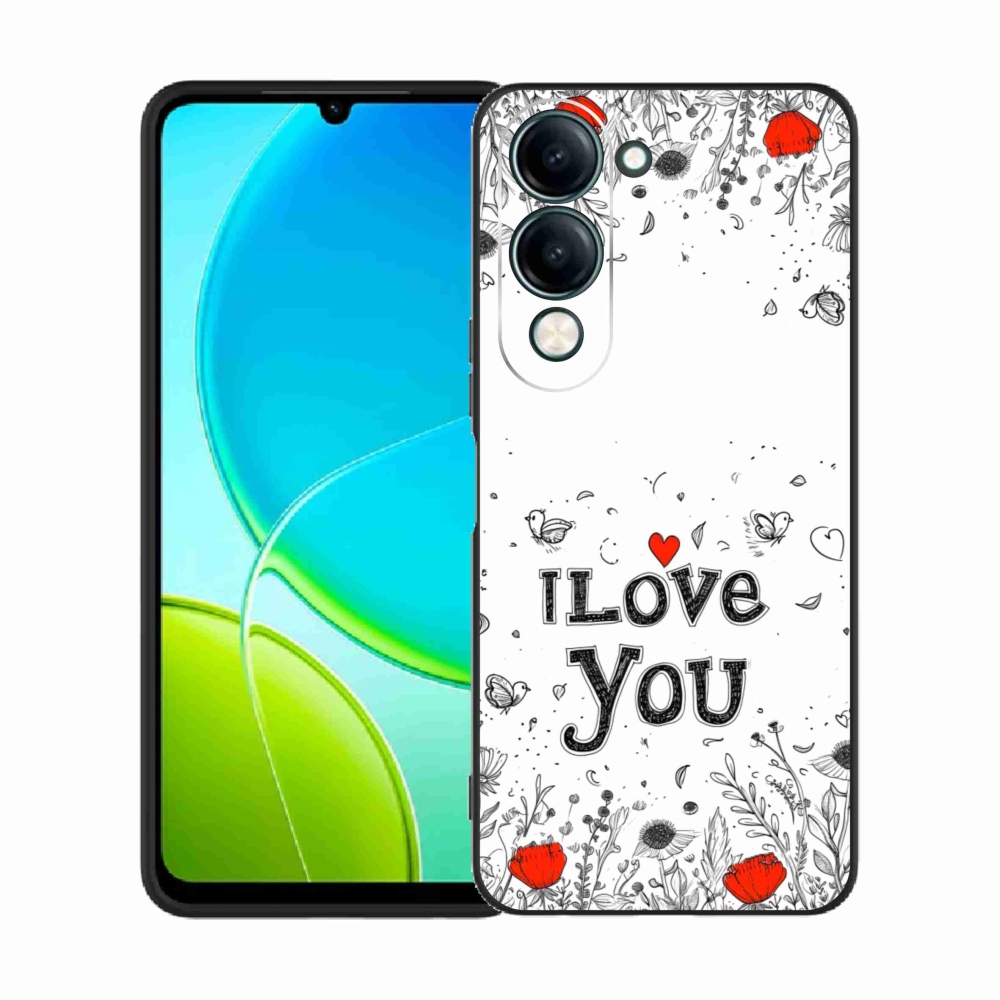 Gélový kryt mmCase na Vivo Y29S 5G - I love you biele pozadie
