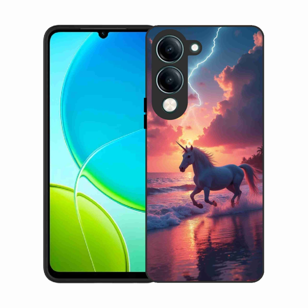 Gélový kryt mmCase na Vivo Y29S 5G - jednorožec na pláži
