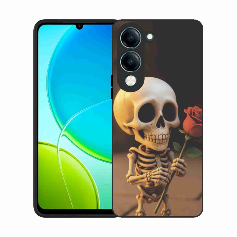 Gélový kryt mmCase na Vivo Y29S 5G - kostlivec s ružou