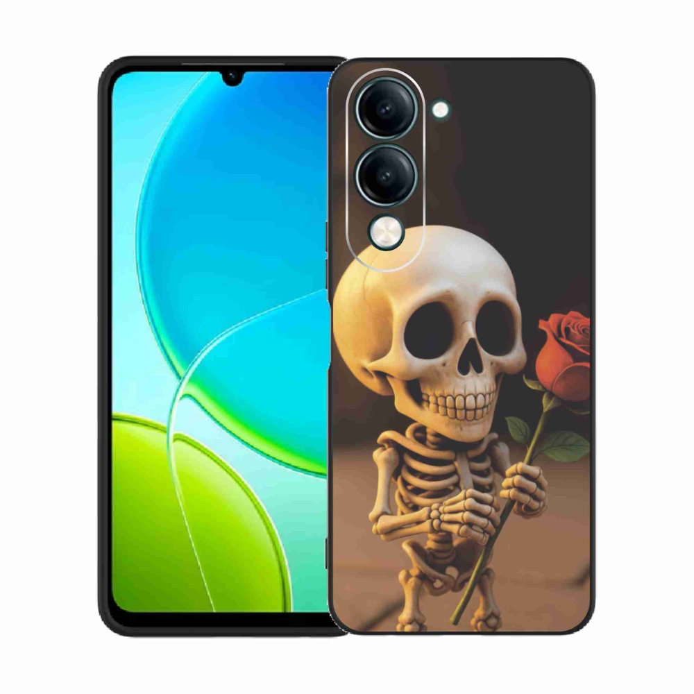 Gélový kryt mmCase na Vivo Y29S 5G - kostlivec s ružou