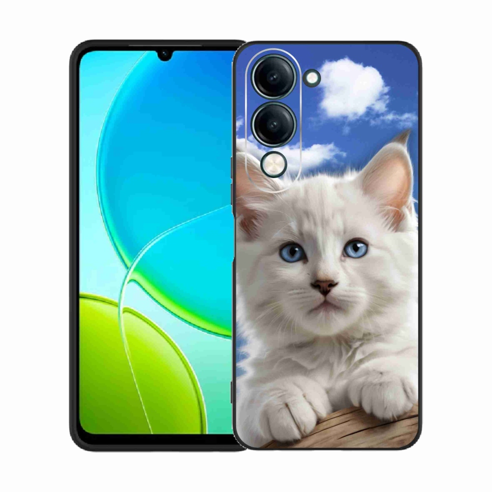 Gélový kryt mmCase na Vivo Y29S 5G - mačiatko a oblaky