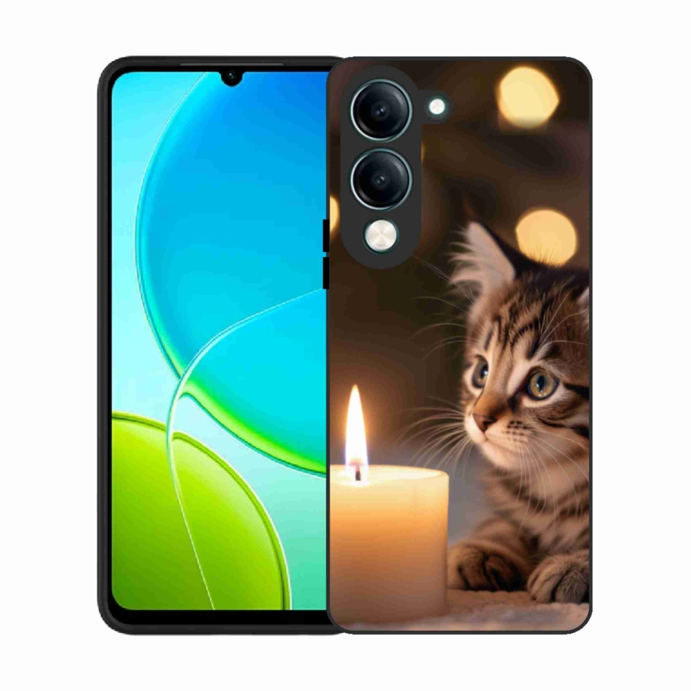 Gélový kryt mmCase na Vivo Y29S 5G - mačiatko a sviečka