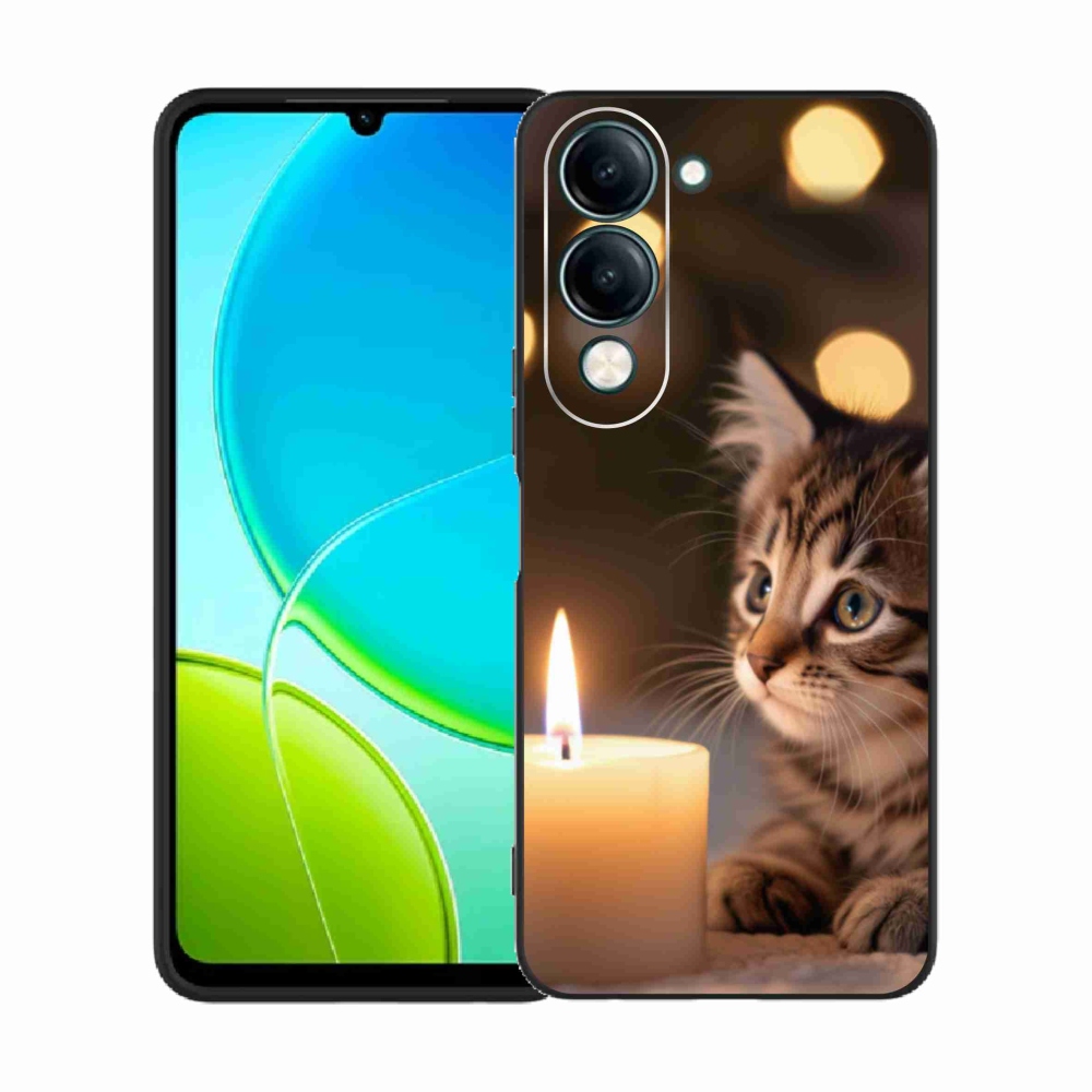 Gélový kryt mmCase na Vivo Y29S 5G - mačiatko a sviečka