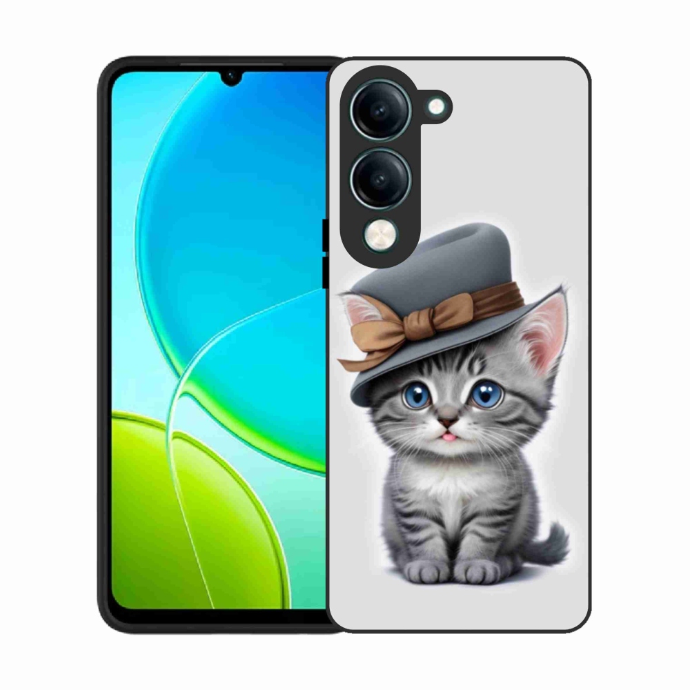 Gélový kryt mmCase na Vivo Y29S 5G - mačiatko s klobúkom