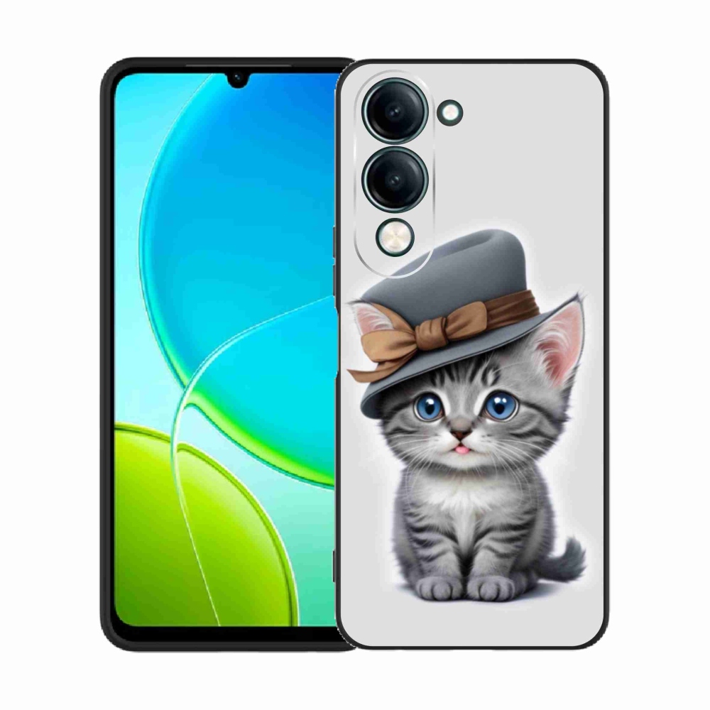 Gélový kryt mmCase na Vivo Y29S 5G - mačiatko s klobúkom