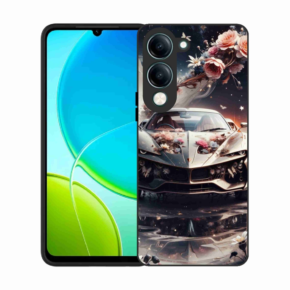 Gélový kryt mmCase na Vivo Y29S 5G - kvetinový športový automobil