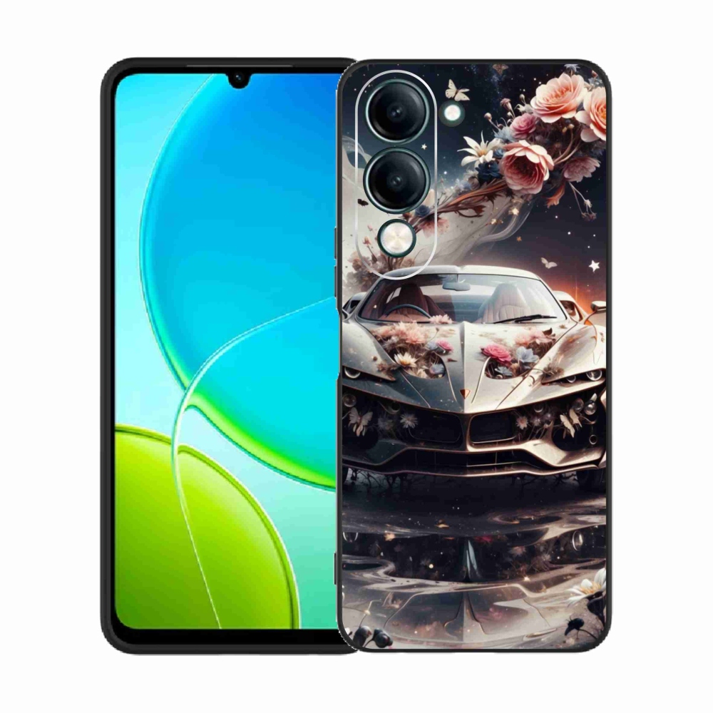 Gélový kryt mmCase na Vivo Y29S 5G - kvetinový športový automobil