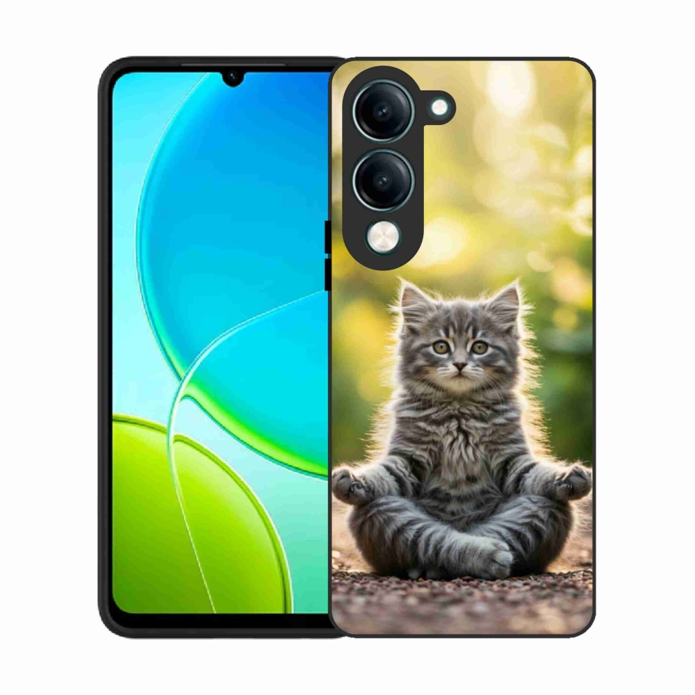 Gélový kryt mmCase na Vivo Y29S 5G - meditujúce mačiatko