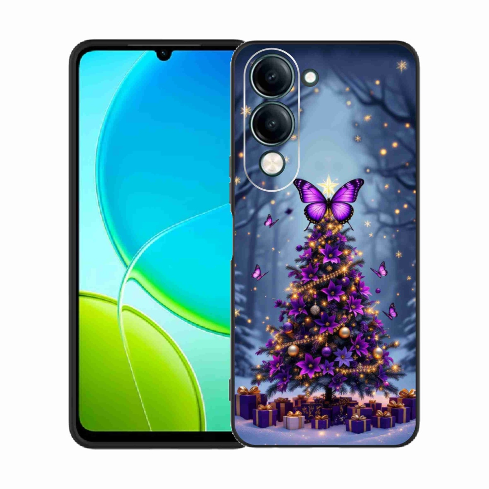 Gélový kryt mmCase na Vivo Y29S 5G - motýlí vianočný stromček