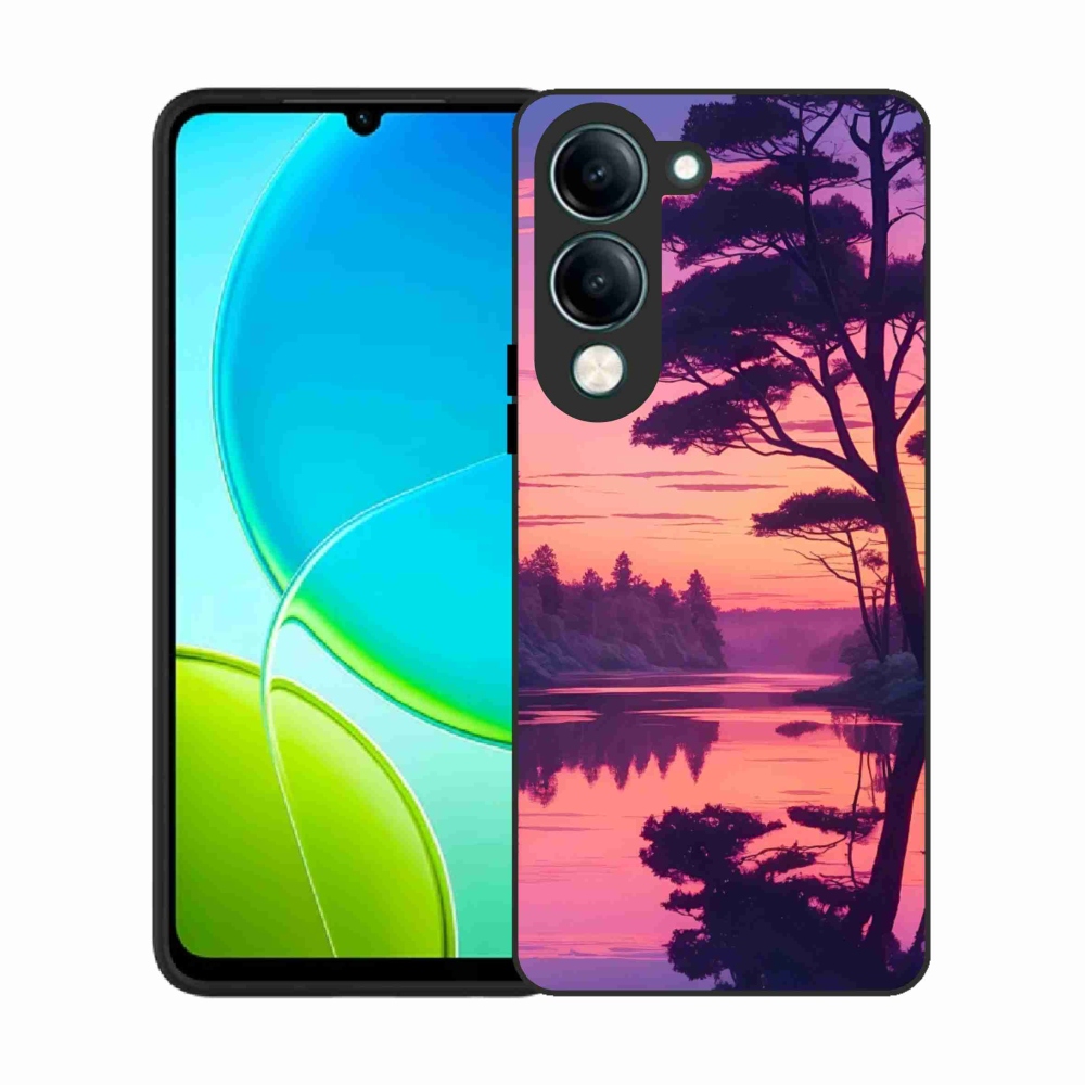 Gélový kryt mmCase na Vivo Y29S 5G - západ slnka nad jazerom