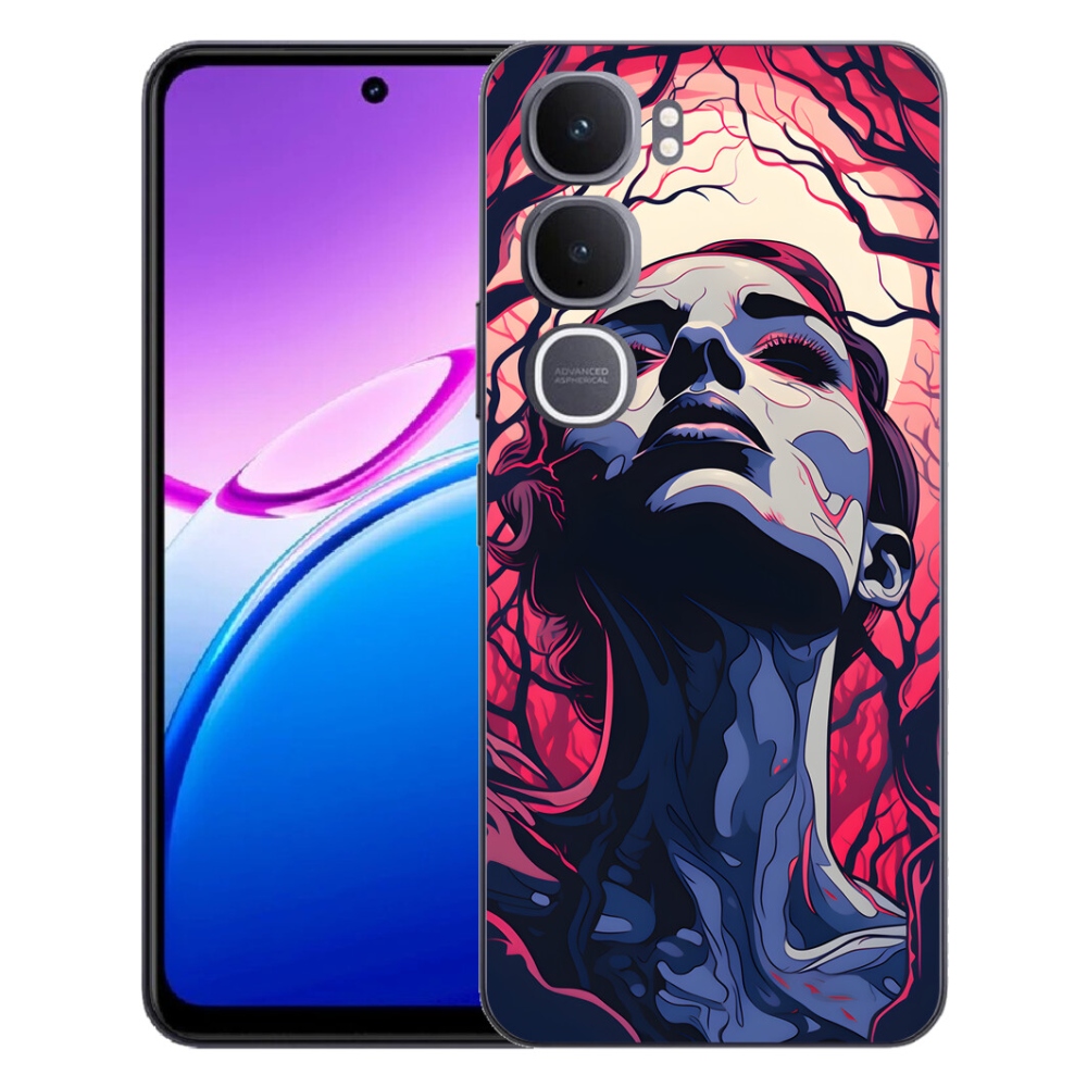 Gélový kryt mmCase na Vivo Y31 5G - abstraktná tvár