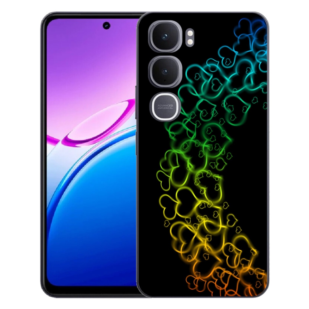 Gélový kryt mmCase na Vivo Y31 5G - farebné srdiečka