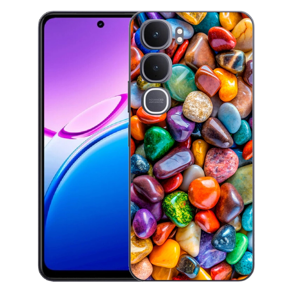 Gélový kryt mmCase na Vivo Y31 5G - farebné kamienky