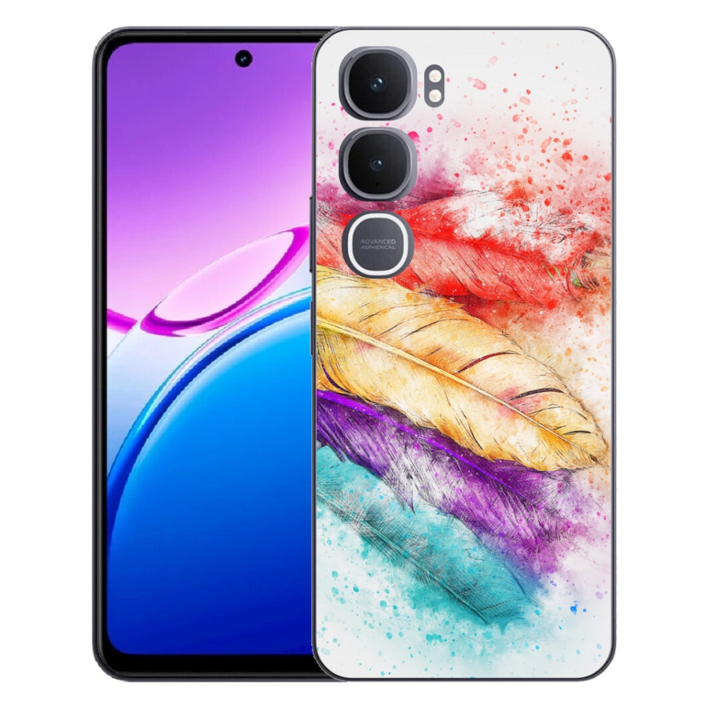 Gélový kryt mmCase na Vivo Y31 5G - farebné perie