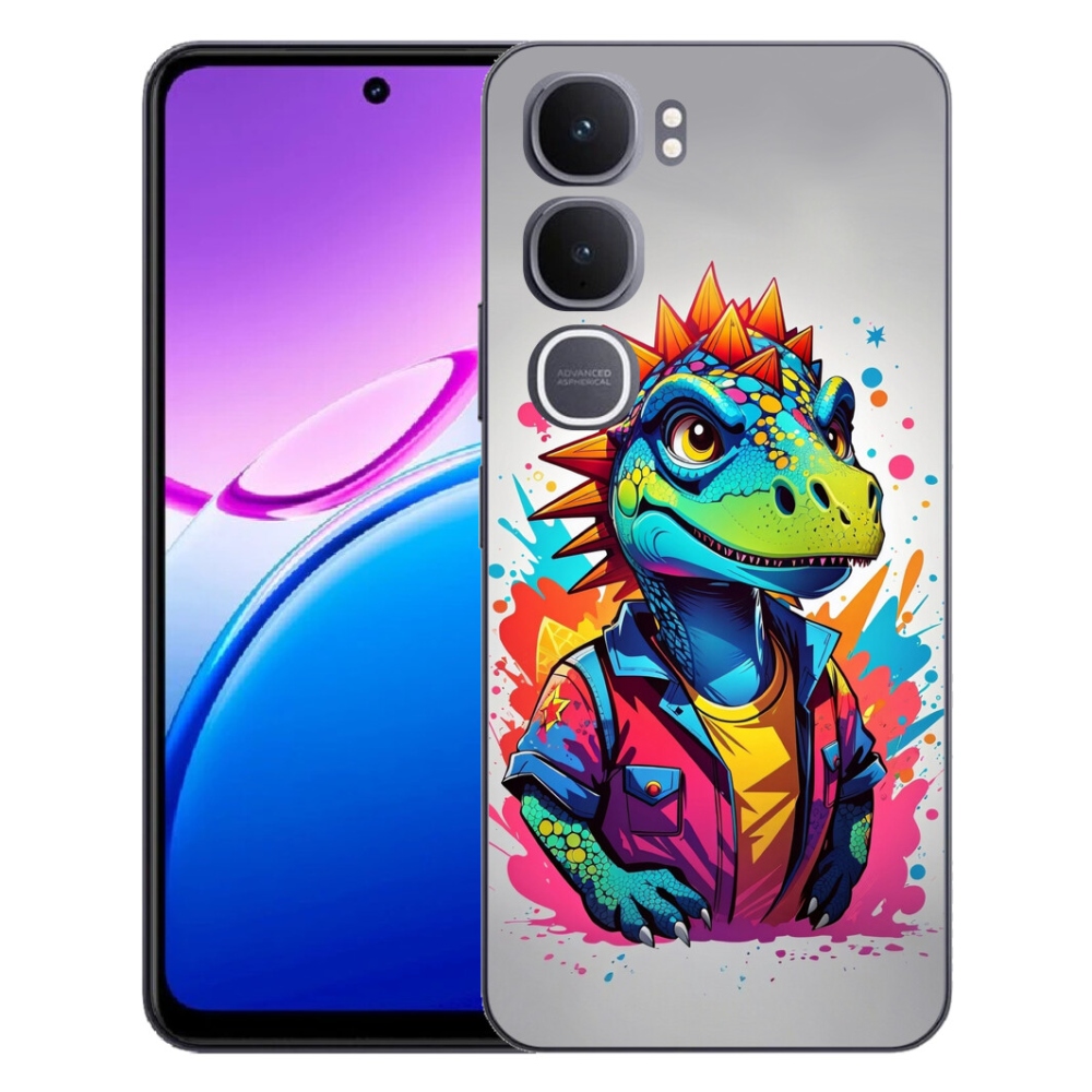 Gélový kryt mmCase na Vivo Y31 5G - farebný dinosaurus