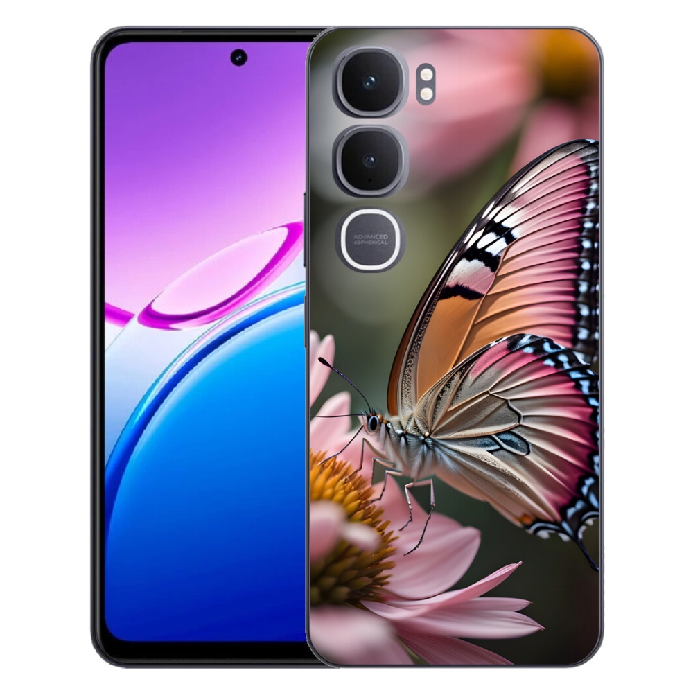Gélový kryt mmCase na Vivo Y31 5G - farebný motýľ