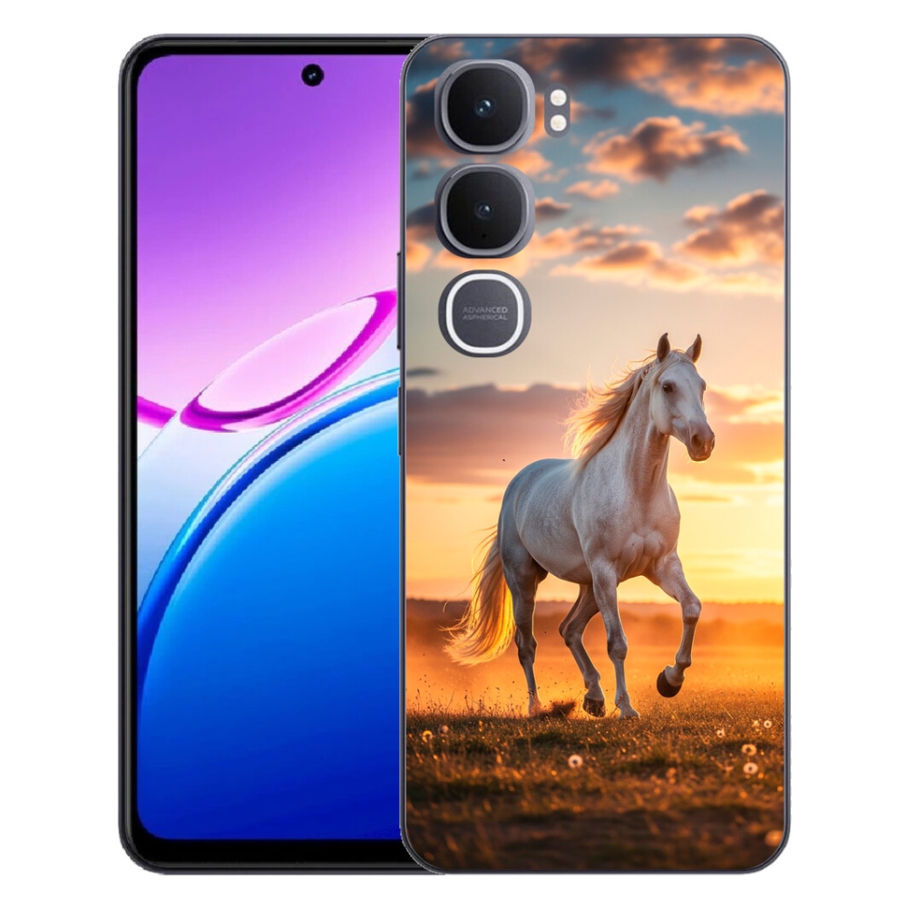 Gélový kryt mmCase na Vivo Y31 5G - bežiaci biely kôň 2