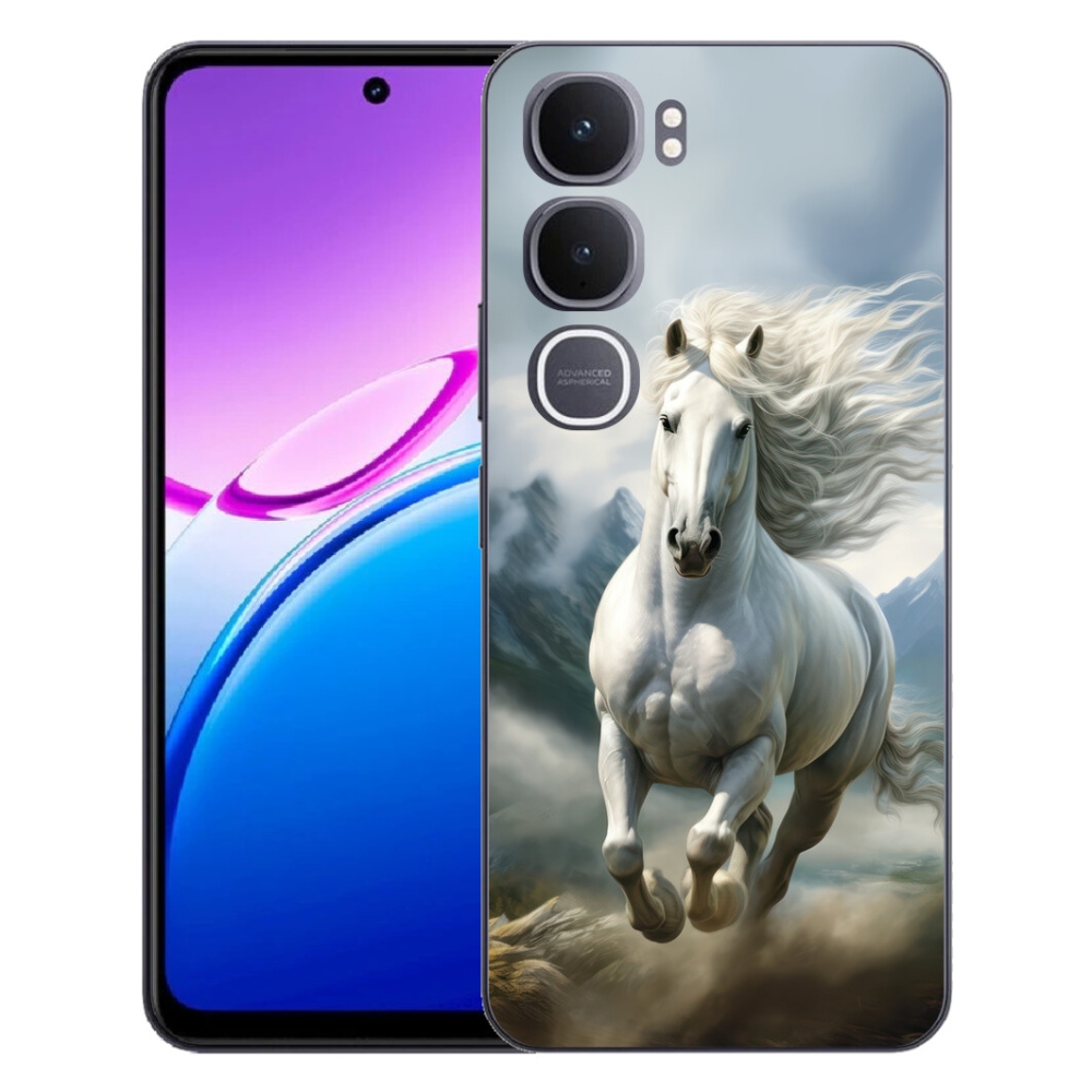 Gélový kryt mmCase na Vivo Y31 5G - bežiaci biely kôň 3